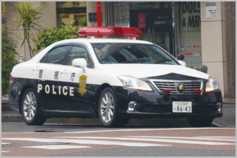 パトカーは同じ車種でも赤色灯の載せ方で大違い