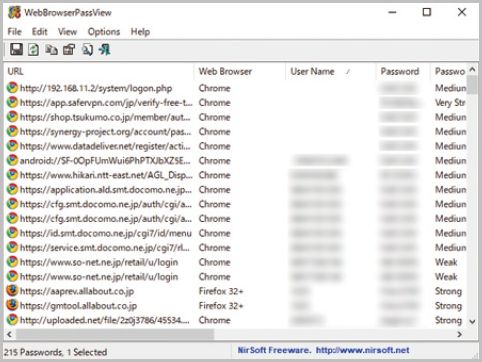 ブラウザに保存のパスワードが抜き出される手口
