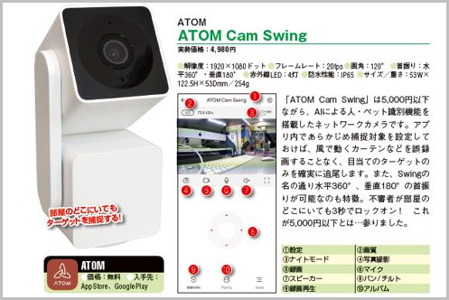 ATOM Cam SwingがAmazonランキング上位の理由