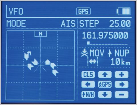 DJ-X100で受信機に初搭載となったGPSデータ表示