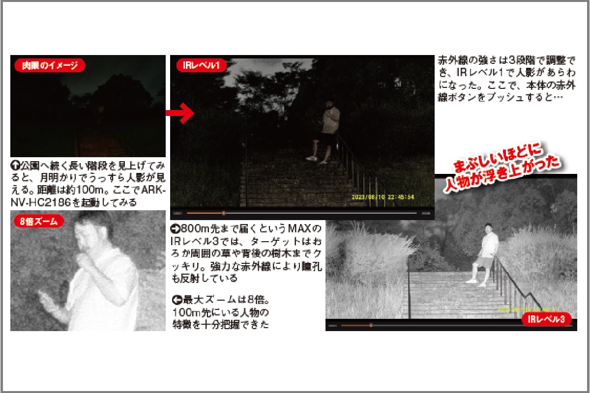 強力赤外線が800m先まで届くナイトビジョンとは