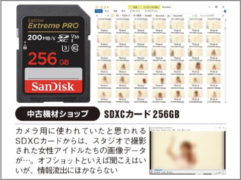 中古SDカードから地下アイドルの撮影画像を発見
