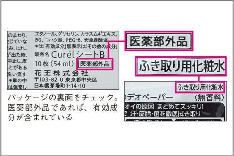 制汗シートは「医薬部外品」なら有効成分を含有